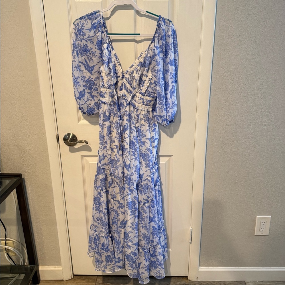 New Free People You're A Jewel Printed Maxi Dress Size Small - Picture 4 of 7